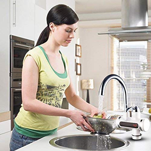 Stainless Steel LED Digital Display Instant Heating Electric Water Heater Faucet Tap, Geyser